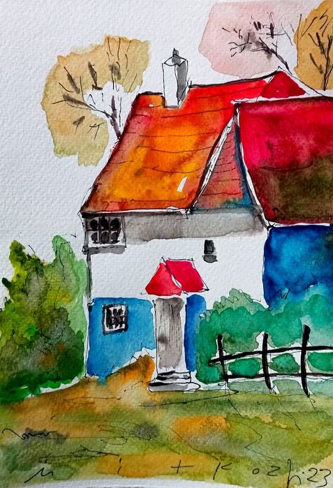 Акварели, ръчна хартия