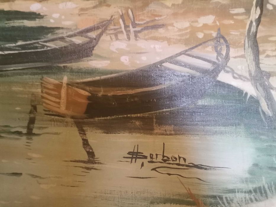 Vând tablou pictat Delta Dunării cu semnatura