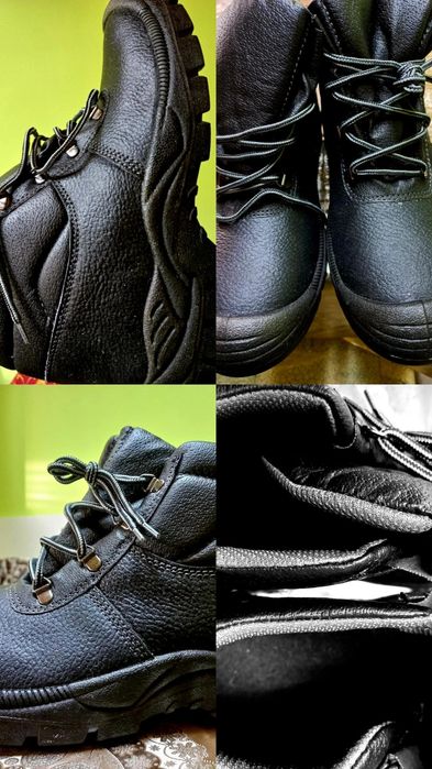 Спецботинки с железной вставкой.