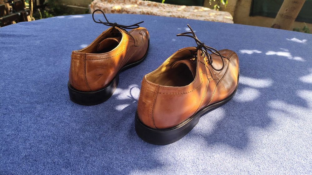 Pantofi Borelli, piele maro, marime 46