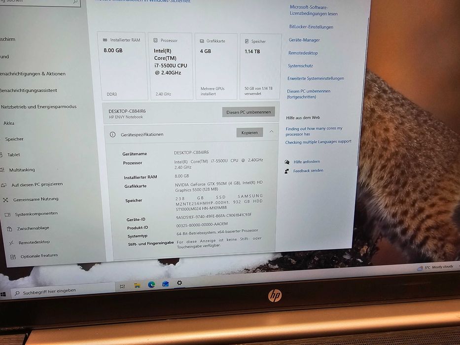 Laptop Gaming HP Envy "17 I7-5500u Nvidia GTX 950M 4gGb GDDR5