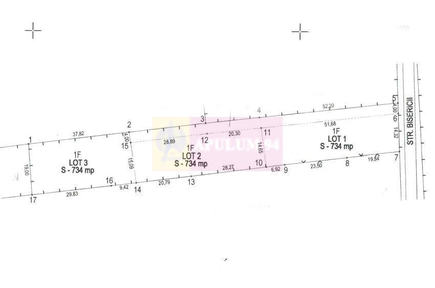 Teren 734 mp intravilan de vanzare in Brebu