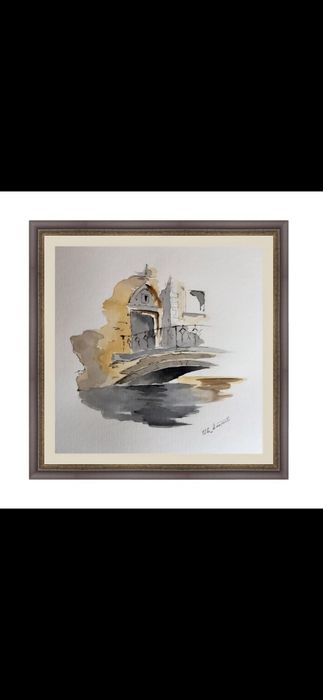 Картина акварел и туш