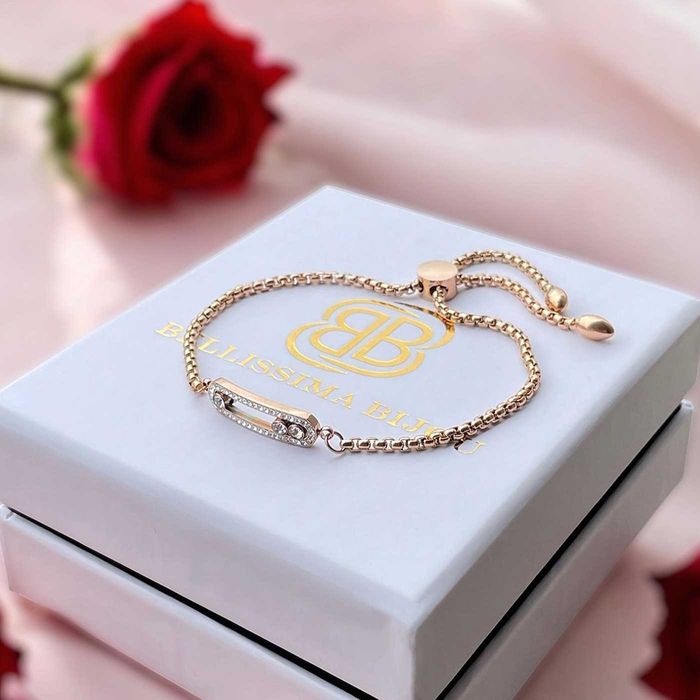 Дамска Гривна от Стомана с Розова Позлата