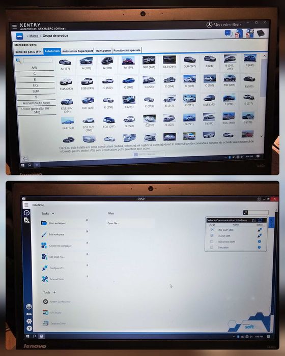 Pachet laptop diagnoza Mercedes XENTRY + interfata passthru