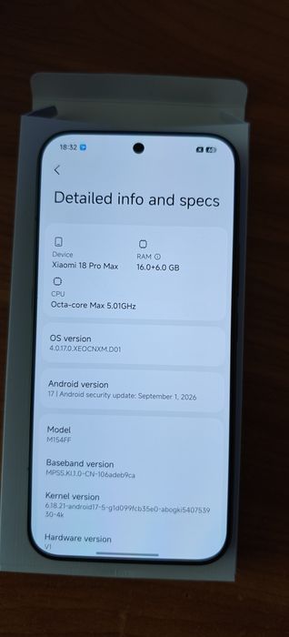 Чисто нов Xiaomi 18Pro Max 16/512 GB Esim!