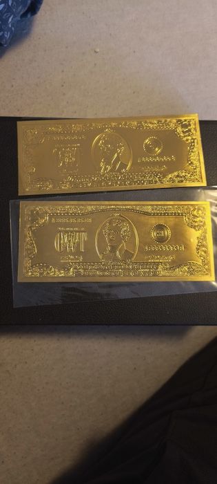 Bancnota 2 dolari aurită