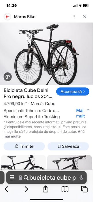 Bicicleta folosita Cube Delhi stare foarte buna de functionare , cadru