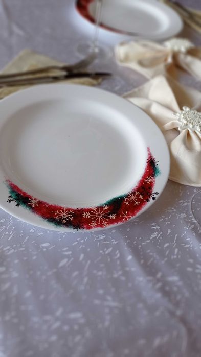 Ново! Рисувани чинии Luminarc 25,5см; 27,5 - 6бр