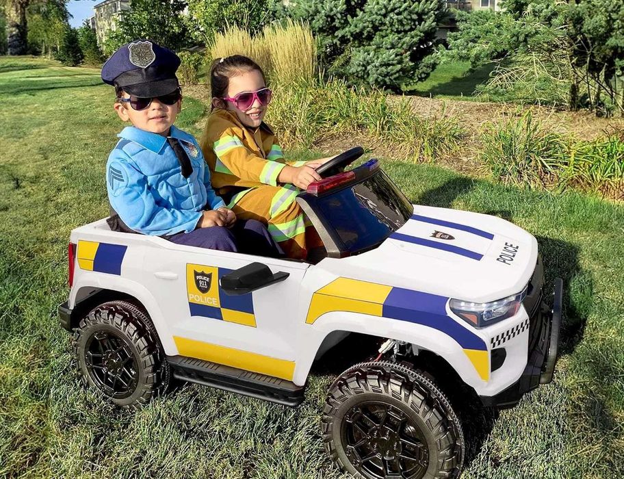 Masinuta electrica pt 2 copii Kinderauto Police Patrol 4x200w White