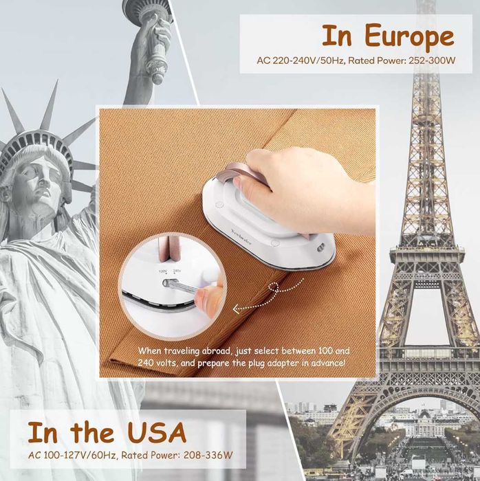 Мини ютия с двойно напрежение - 220V/120V перфектна за пътуване