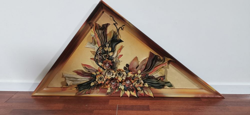 Tablou decorativ din piele naturala realizat manual