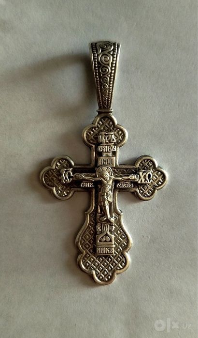 Серебрянный крест . Сибирское серебро .