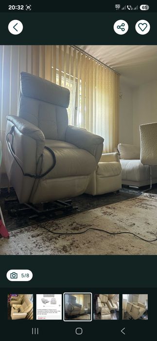 Fotoliu electric tv piele naturala an 2018 2 buc ca nou la 1/3 pret