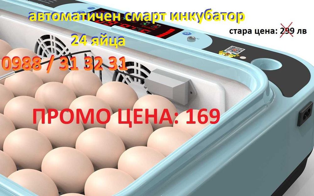 ПРОМО! Автоматичен смарт инкубатор за 24 яйца