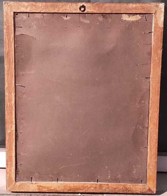 Tablou vechi - portret de iarna - semnat indescifrabil