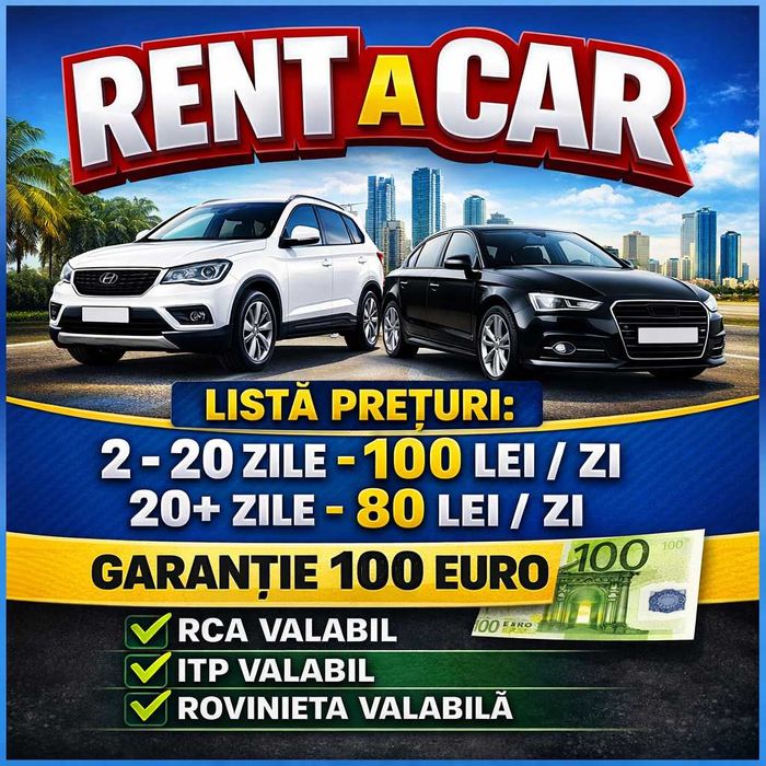Inchirieri auto Barlad / inchiriere masina / Rent a car / de la 80 lei