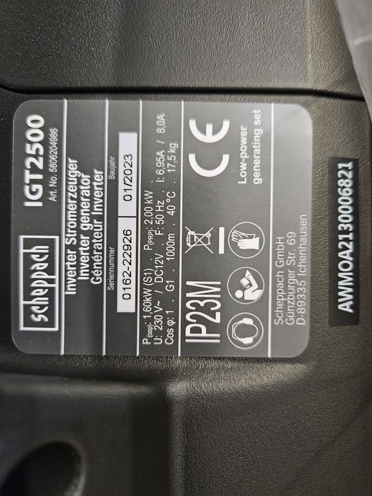 Нов инверторен генератор Scheppach 2kW