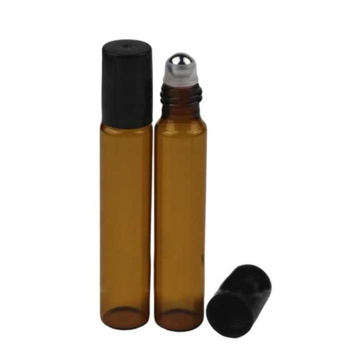 Кафяво стъклено шише, бутилка или флакон 10мл с roll-on