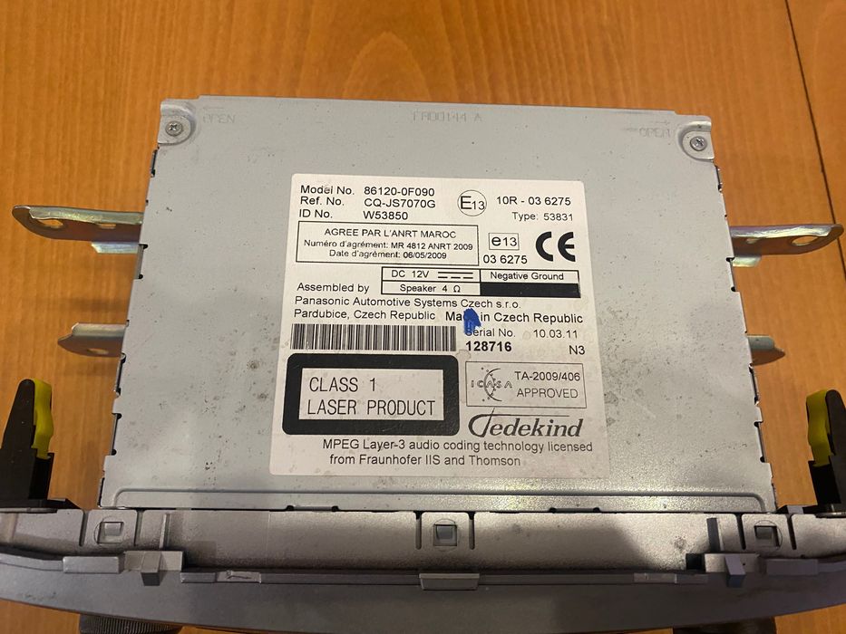 Авто CD радио- Toyota Verso 2011 г.