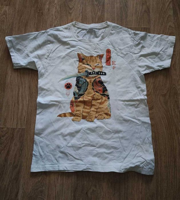 Футболка, котик-самурай