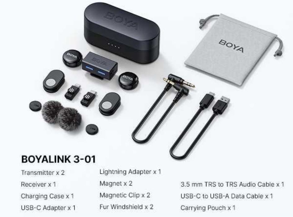 BOYA BoyaLink 3 — универсальный беспроводной микрофонный комплект