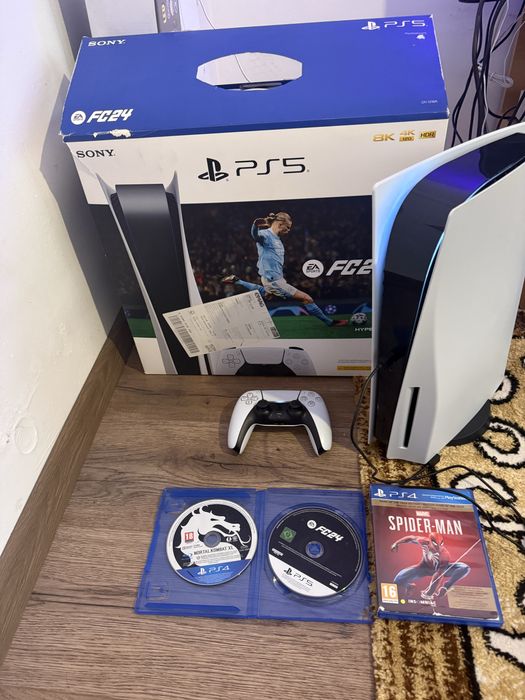 Playstaion 5 1 maneta 2 jocuri  mk xl fc24 la cutie