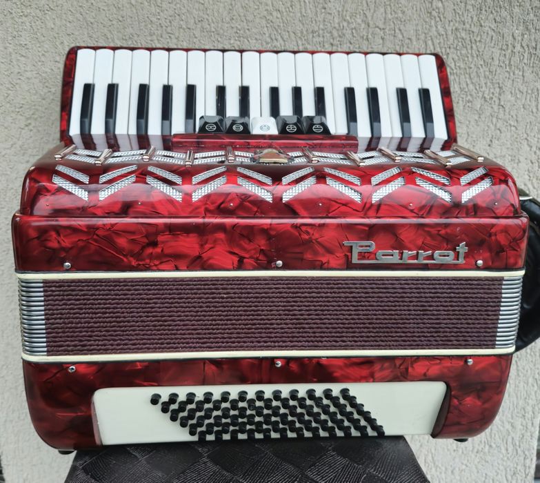 Acordeon Parrot cu 72 basi roșu