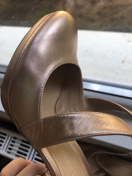 Pantof/sandale mireasa petrecere arămiu metalic Noi Yvettes marimea 37