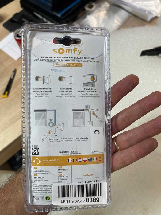 Somfy 2401162 - Micro-modul pentru obloane rulante | Tehnologie RTS | Compatibil cu aplicația Tahoma
