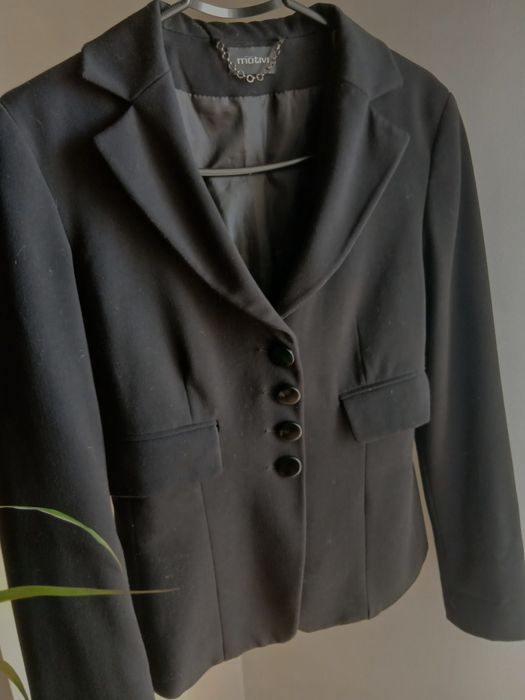 Sacou negru Motivi S  elegant, office, croială cambrată