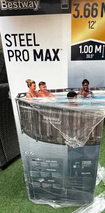 Piscină Bestway Steel Pro MAX 366x100 cm NOUĂ Sigilată + Pompă și Scară