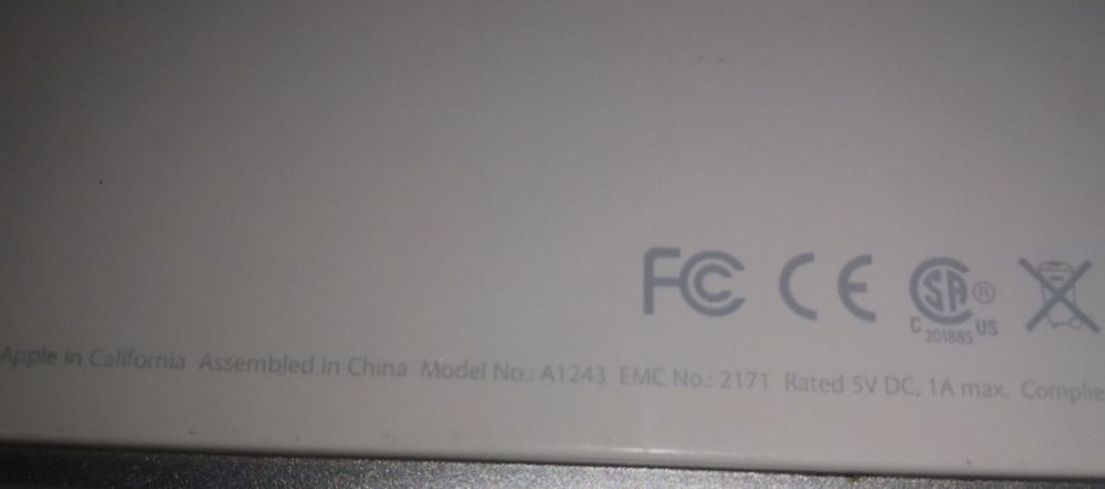 Apple Keyboard White A1243 USB