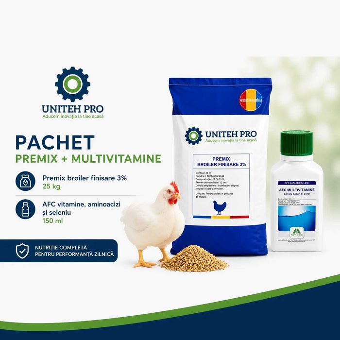 Pachet premix gaini ouatoare – premix 2% și vitamine pentru susținerea producției de ouă