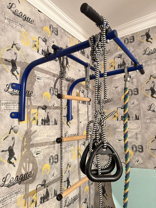 Турник с лестницей и кольцами