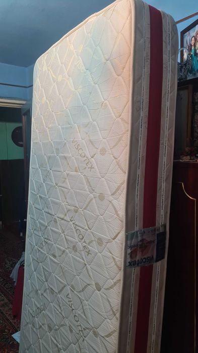 Vand Urgent, Saltea Super ortopedica Viscotex, 90x200, 24cm , cu arcuri, folosita ocazional