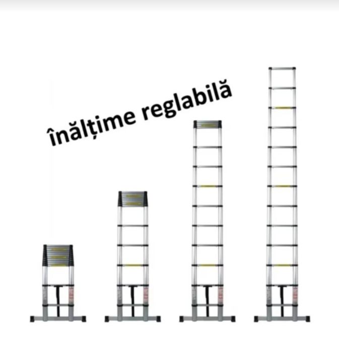 Scara premium telescopica din Aluminiu 11 Trepte,3,2 m, NOUĂ - 395 Lei