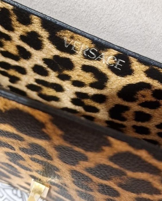 Geanta Versace model animal print,Italia, saculet, etichetă