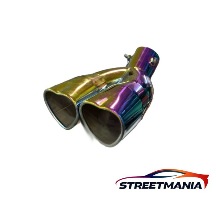 Универсален накрайник за ауспух –Хамелеон, двоен, цветен