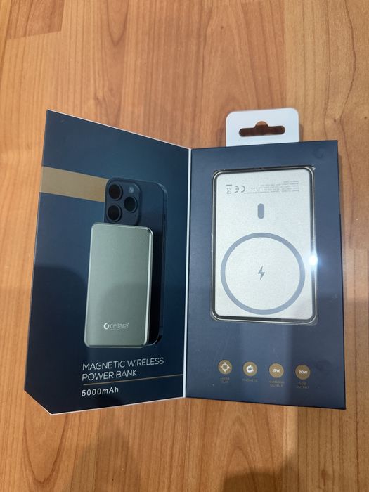 Magnetic wireless power bank Cellara 5000 Ah nouă