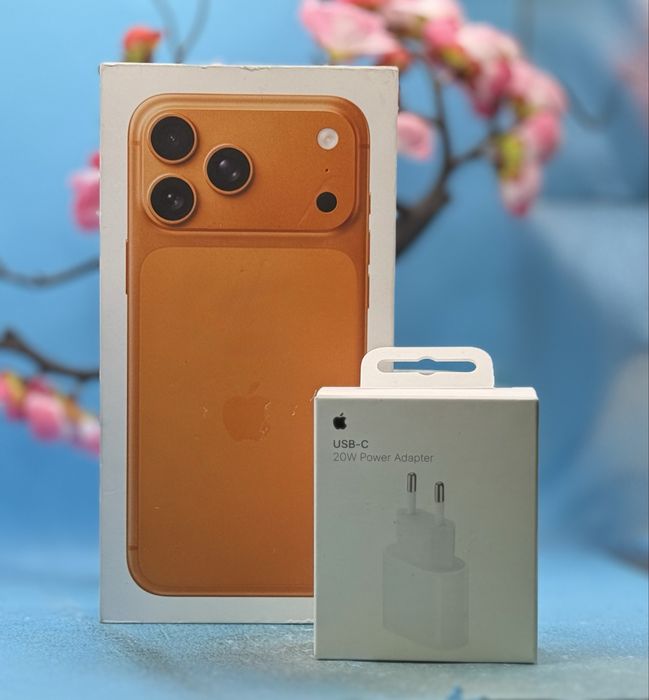 НОВО!!! Apple iPhone 17 Pro Max, 256GB, 5G, Cosmic Orange + адаптер
