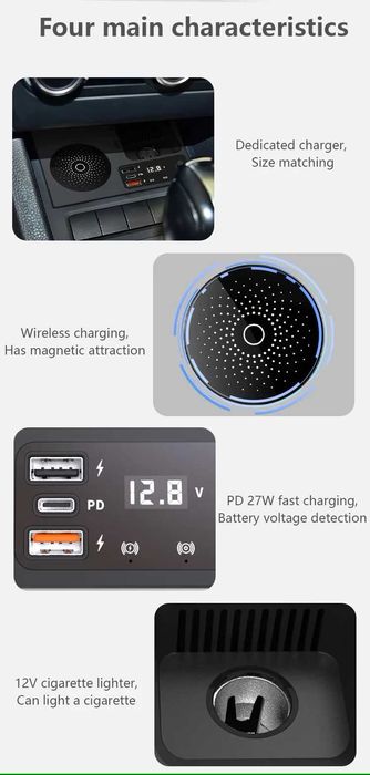 Încărcător Wireless și Priză 12V pentru VW Jetta MK6 – Fast Charging!