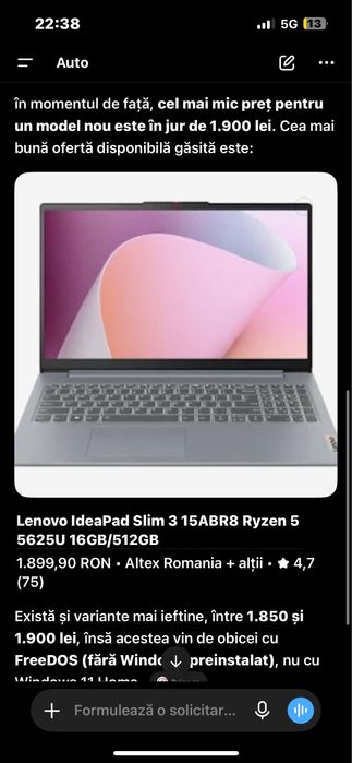 Laptop Lenovo ca nou