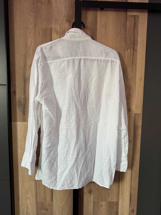 Бяла риза от Zara, 53% лен/ 47% памук, XS Оувърсайз