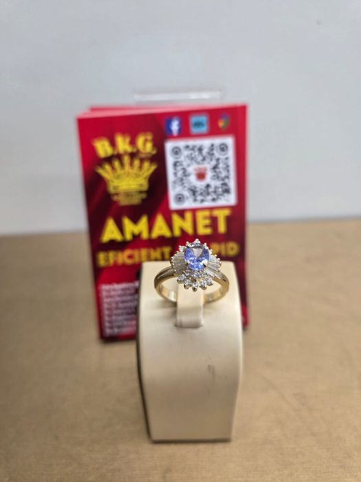 Inel din aur de 18k cu diamante și tanzanit Amanet BKG