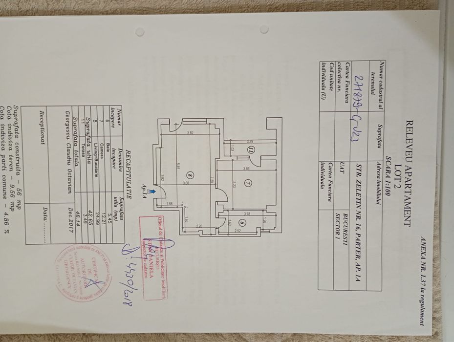 Vand apartament 2 camere zona Baneasa , strada Zeletin