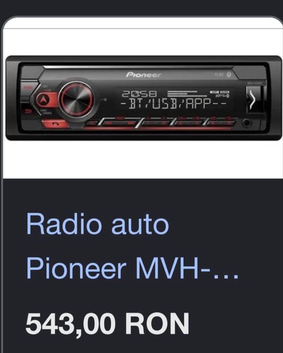 Vand Radio Pioneer bluethooth