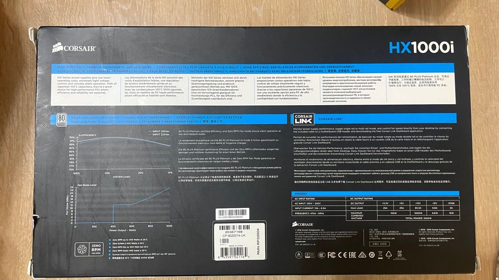 Захранване Corsair HX 1000i