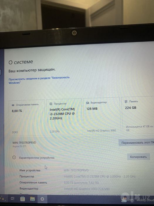Acer Noutbook sotiladi arzon narxda