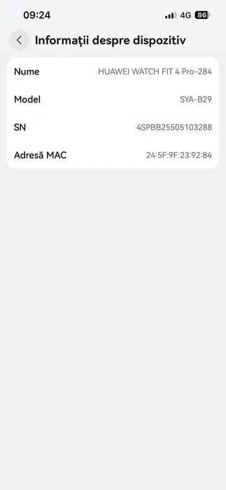 Huawei Watch Fit 4 Pro,în garanție